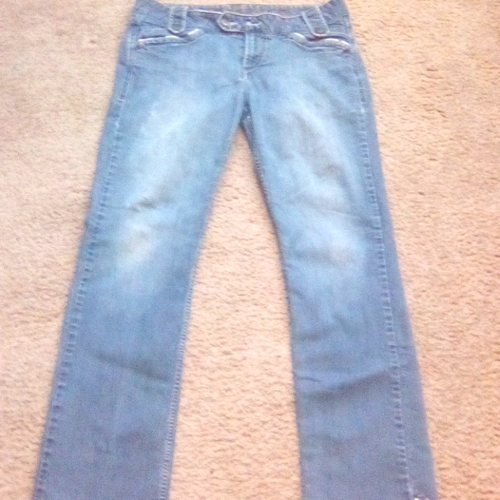 Vintage Mudd Denim Distressed Regular y2k fit Jeans Casual Blue Women Boho Pants